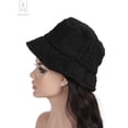 thumbnail image 3 of Gustave Fuzzy Bucket Hat for Women Winter Faux Fur Sherpa Bucket Hats Cloche Soft Warm Plush Fisherman Cap, Black, 3 of 9