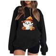 thumbnail image 1 of Pisexur Chandail en Molleton Halloween pour Femmes Manches Longues Col Rond Chandails en Molleton Mode Citrouille Graphique Chandails en Molleton Halloween Chandails à Capuchon Chandail Tops, 1 of 3
