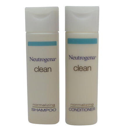 Neutrogena Clean Normalizing Shampoo & Conditioner lot of 10 (5 of ea) 0.8oz Bottles.