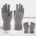 thumbnail image 3 of Guantes de invierno para pantalla táctil para hombre, cálidos para los dedos, acolchados, de lana jacquard, guantes tejidos para los dedos, 3 of 6