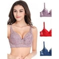 thumbnail image 2 of Susenc Wirefree Bras for Women,Sleeping Comfortable Bralette with Straps Breathable Lace Embroidery Tank Top, 2 of 6