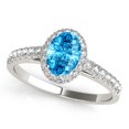 thumbnail image 5 of 1.75 Ct Diamond & Oval Shaped Blue Topaz Engagement/Wedding Ring - 10K Gold, 5 of 8