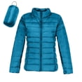 thumbnail image 2 of Tiqkatyck Trench Coat Puffer Jacket for Womens Foldable Packable Light Weight Down Jacket Womens Jacket Plus Size Tops Clearance Long Sleeve Tops Blue XL, 2 of 6
