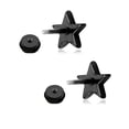 thumbnail image 4 of Pendientes de perlas Hugo acero inoxidable 316L negro pentagrama Barbell Stud, 4 of 6