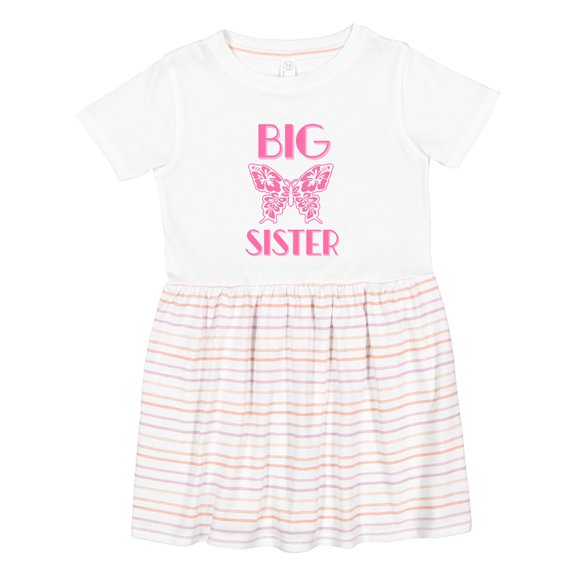 Inktastic Big Sister Announcement Butterfly Girls Toddler Dress