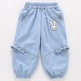 thumbnail image 2 of MuXiKeJi Clothes Jeans Baggy Kids Lightweight Cartoon Print Denim Pants Breathable Play Bottoms for Summer Girls Girls Wide Leg Jeans, 2 of 5
