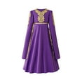 thumbnail image 2 of Antinious Girls Banquet Dress Princess Dress Long Sleeve V-neck Solid Color Lace Evening Party Performance Dress,Winter Savings!Toddler Girls Outer Dress,Kids Party Dress,Purple,170, 2 of 5
