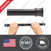 42 In. - 72 In. Steel Twist & Fit No Tools Tension Shower Curtain Rod In Black