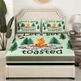 thumbnail image 2 of Erosebridal Happy Camping Fitted Sheet Queen, RV Car Fitted Sheet Set Queen, Rustic Farmhouse Decor 3pcs（No Top Sheet）, 2 of 6