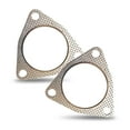 thumbnail image 1 of 2 Pcs Joints d'Interface de Tuyau d'Échappement Automobile, Joints de Bride d'Échappement à Trois Trous, Accessoires de Turbocharge Automobile, 1 of 4