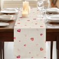 thumbnail image 3 of Table Runners 72 Inches Long Dress Scarves, Valentine's Day Farmhouse Kitchen Table Runner, Coffee Tablerunners, Red Love Heart Romantic Beige Burlap 14x72 Inch, 3 of 9