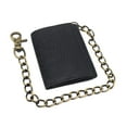thumbnail image 2 of Men's RFID Blocking Trifold Vintage Leather Biker Chain Wallet With Snap Closure Croco Black, 2 of 7