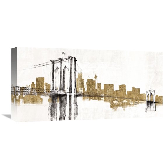 Global Gallery Avery Tillmon 'Skyline Crossing Gold' Canvas Wall Art