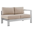 thumbnail image 3 of Modway Shore Aluminum 5 Piece Commercial Patio Sectional Sofa Set, 3 of 8
