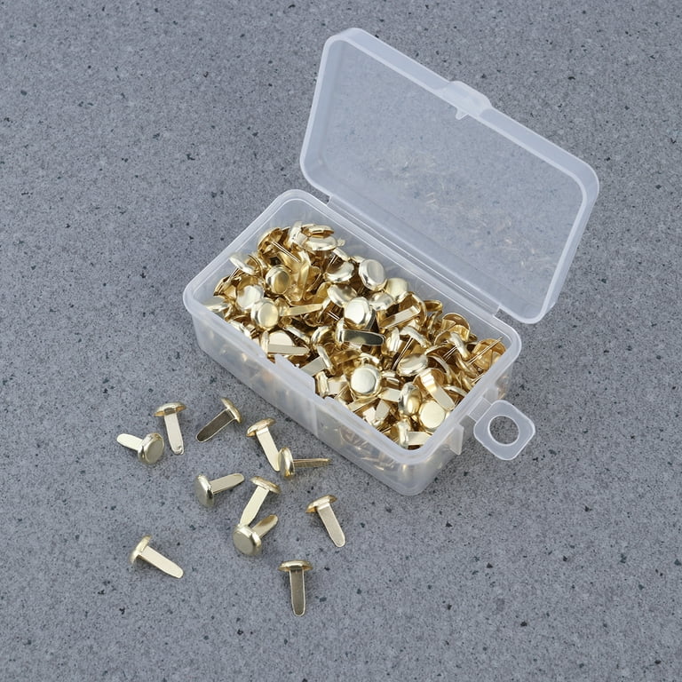 Rierdge Metal Paper Fasteners Split Pins Pastel, 8 x 12mm Gold Mini Round  Brads for Art Crafting Scrapbooking DIY Decoration, 300 Pcs