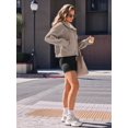 thumbnail image 3 of Womens Zip Up Hoodies Fleece Jackets Oversized Sweatshirts Fall Fashion Outfits Sweaters Winter Clothes Khaki S, 3 of 6