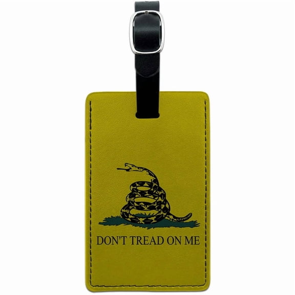 Gadsden Flag Don't Tread On Me Leather Luggage ID Tag Suitcase Carry-On