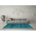 thumbnail image 3 of Ahgly Company Machine Washable Indoor Rectangle Oriental Turquoise Blue Industrial Area Rugs, 4' x 6', 3 of 4