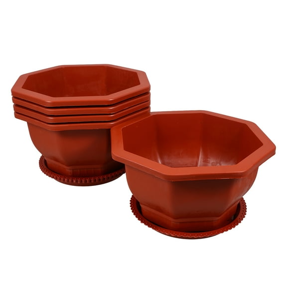 MLINS 5pcs Bonsai Training Pots Plants Pot Plastic Planter Pot With Drainage Holes, Large Deep Flower Pot For Nursery Garden Balcony