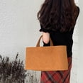 thumbnail image 4 of Bolso Con Asa Superior Tote Gamuza Cercanías Omnibus Gran Capacidad Contiene Interior (Marrón), 4 of 9