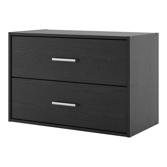Furniture of America Seni Stackable Wood 2-Drawer Bookcase in Black