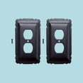 thumbnail image 2 of Renovators Supply 2Pcs Toggle Light Switch Wall Plate Cover Black Steel Outlet RSF, 2 of 7