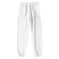 thumbnail image 4 of GEWSEY Womens Joggers Fleece Elastic Waist Baggy Sweatpants Trendy Cinch Bottom Joggers with Pockets Athletic Pants (White, L), 4 of 5