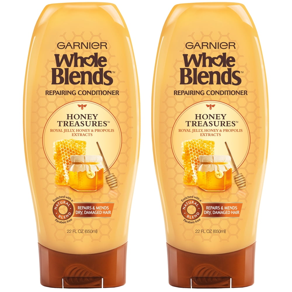 Garnier Whole Blends Repairing Conditioner Honey Treasures, For Damaged Hair, 2 count
