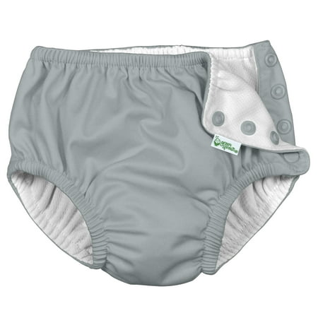 UPC: 0715418190341 | i play. Baby and Infant Boys and Girls Unisex Snap Reusable Absorbent Solid Color Cloth Swim Diaper Gray 18 Months