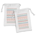 thumbnail image 1 of Arrow Fabric Pouch Set of 2, Maya Pattern and Triangle Geometric Shapes Native Heritage Graphic Art, Small Drawstring Bag for Toiletries Masks and Favors, 9" x 6", Multicolor, by Ambesonne, 1 of 2