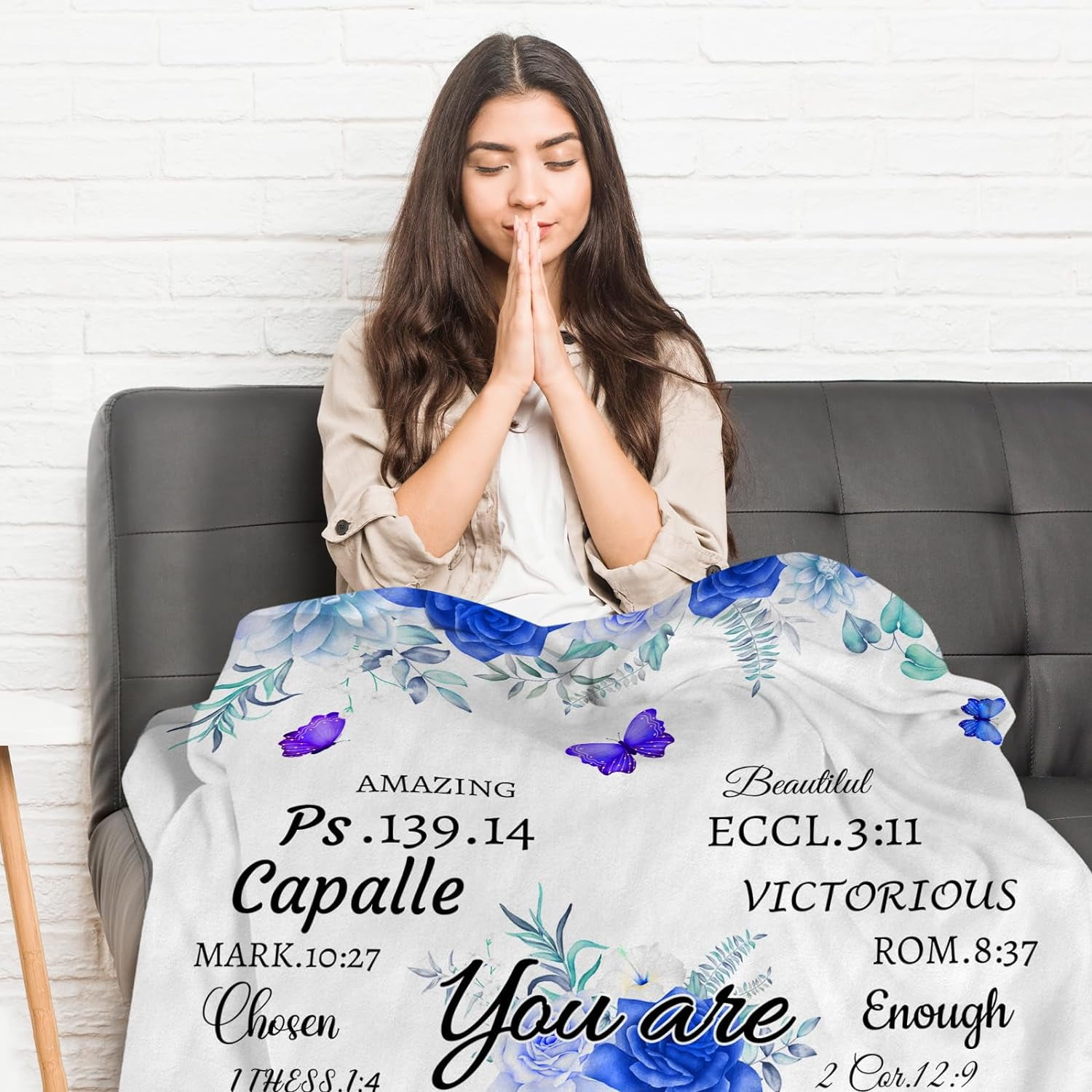 Christian Blanket Gifts for Women Faith, Birthday Religious Gifts for Women, Soft Prayers Blanket with Bible Verse Inspirational Thoughts, Get Well Soon Gifts for Women