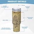 thumbnail image 5 of Sikiie Vintage World Map Insulated Stainless Water Bottle Lid Travel Mug Cup Insulated Tumblers Cup 40oz Ice Bully With Handle, 5 of 8