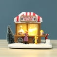 thumbnail image 3 of 1pcs Christmas Snow House LED Popcorn Wagon Village Figurine Home, 3 of 8