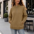 thumbnail image 4 of Cmfcve Women's Fleece Sweatshirts 1/4 Zip Collared Pullover Tops Fall Casual Daily Long Sleeve Shirts with Pockets, 4 of 8
