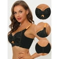 thumbnail image 3 of Unique Bargains Women's Wide Straps Padded Lace Push Up Tie Bra 38C Black, 3 of 6