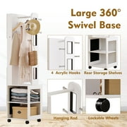 360° Swivel Jewelry Armoire, 63 Full Length Mirror with Jewelry Storage, LED 3 Color Dimmable Jewelry Organizer Armoire, Standing Jewelry Cabinet, Gift for Ladies