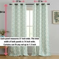 thumbnail image 4 of THD Tanny Ogee Ikatt Damask Patterned Window Grommet Curtains Bedroom - Light Blocking Darkening Window Panels, Set of 2 (Teal Blue, 37 W x 84 L), 4 of 8