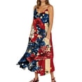 thumbnail image 2 of Women's Flowy Sleeveless Dress with Patriotic Print, High Waist Casual Sundress, Beach Vacation Dress with Pockets, Lightweight Fabric for Summer Parties and Outdoor Events,Red L, 2 of 5