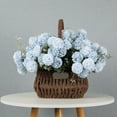 thumbnail image 2 of Artificial Flowers, Ongmies Living Room Entrance Decoration Simulation Artificial Flower Bouquet Mother's Day Gift European High Grade Hydrangea 6 Colors Decoration Wedding Floral Art, 1Pc Flower, 2 of 7