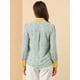 thumbnail image 5 of INSPIRE CHIC Blusa Vintage Con Lazo De Color En Contraste Floral Bohemio Para Mujer Blusas De Mujer Elegantes Azul claro XS, 5 of 6