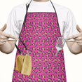 thumbnail image 2 of Leopard Print Adjustable Waterproof Apron for Adults 33x27 Inch – Cooking Apron with 2 Large Pockets, Durable Polyester Bib for Kitchen, Baking, BBQ, and Home Use, 2 of 6