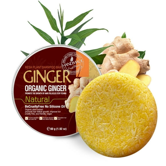 potrochi Solid Shampoo Bar, Ginger Soap Turmeric Soap, Organic Shampoo Bars For Hair With All Natural Plant Based Essential Oils And Zero Waste Biodegradable Packaging