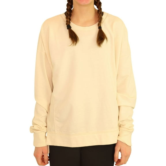 P.J. Salvage Womens Solid Pajama Sweatshirt Top, Beige, Small
