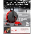 thumbnail image 2 of Carrete de cable de extensión DEWENWILS de 30 pies, calibre 16/3, SJTW 10A, rojo, 2 of 7