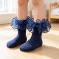 thumbnail image 2 of Girls Ruffle Socks with Pearl Trim Double Lace Cotton Sock Frilly Ankle Socks for Girls Kids Princess Style Dress Socks Stretchy Fit Daily Wear, 2 of 6
