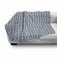 thumbnail image 2 of Alien Soft Flannel Fleece Throw Blanket, Repeating Print of Colorful Robots Mechanical Design of Funny Shapes, Cozy Plush for Indoor and Outdoor Use, 60" x 80", Pale Blue and Multicolor, by Ambesonne, 2 of 5