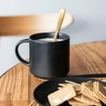 thumbnail image 5 of over&back Stackable Stoneware Coffee Mugs - 4-Piece Mug Set - Enjoy the Perfect Cup of Coffee, Tea, Latte, and More - Semi-Matte Black- 14oz, 5 of 8
