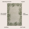 thumbnail image 3 of JONATHAN Y TUSCAN SUN 5 x 8 Area Rug, Isla Coastal Cottage Palm Frond Border - Green/Cream, TSN207B-5, 3 of 9