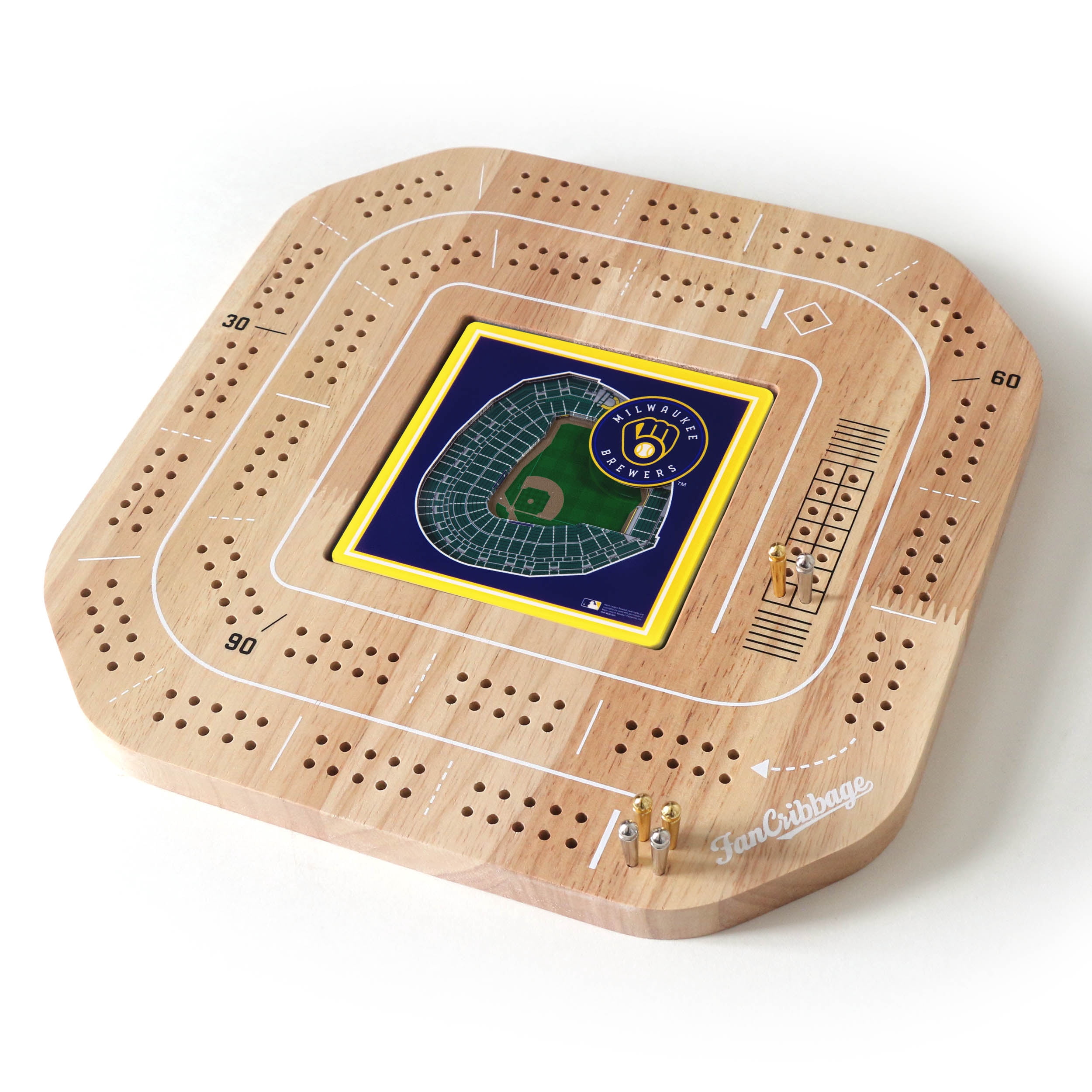 YouTheFan MLB Milwaukee Brewers Stadiumview Cribbage