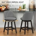 thumbnail image 4 of LUE BONA 26'' Swivel Bar Stools Set of 3, Counter Stools with Back & Footrest for Kitchen,Grey, 4 of 8